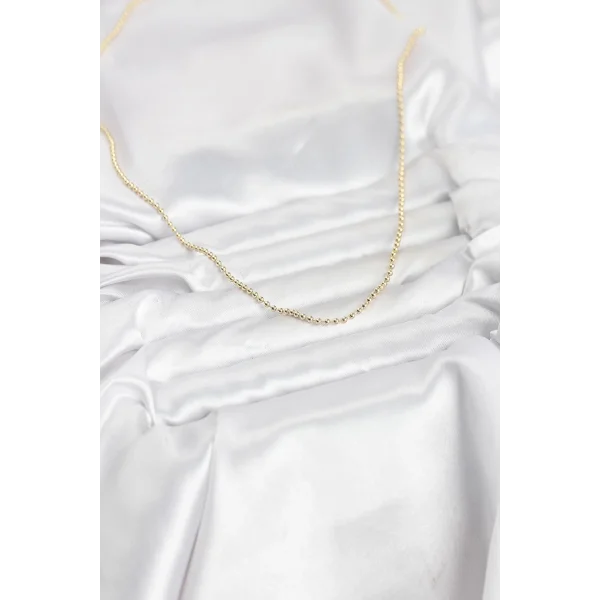 CM 14K Gold Renk Top Zincirli Model 60 cm Kadın Kolye