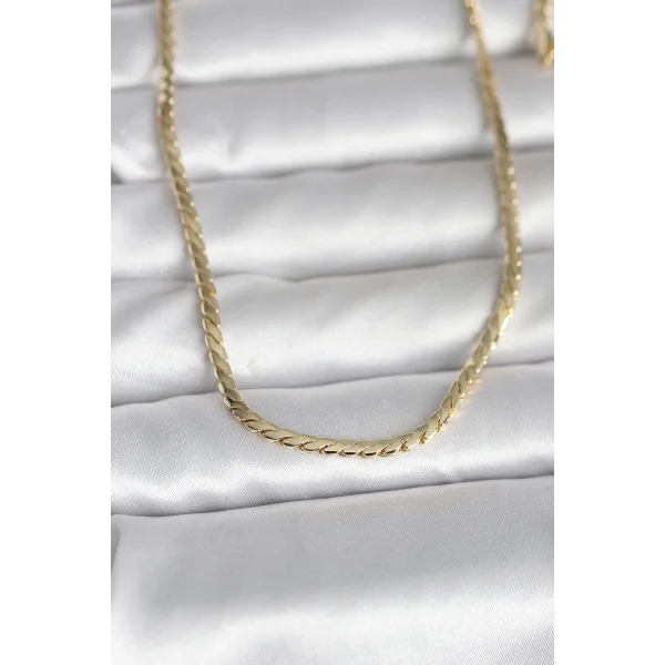 CM 14K Gold Renk Yassı Model 60 cm Kadın Kolye