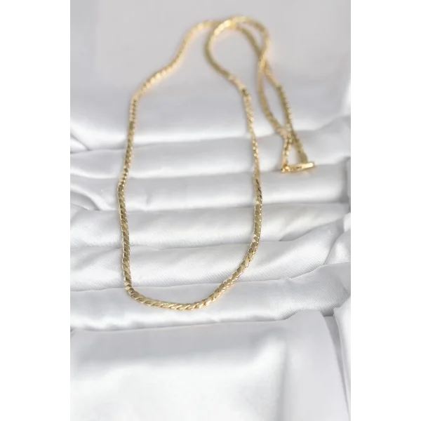 CM 14K Gold Renk Yassı Model 60 cm Kadın Kolye