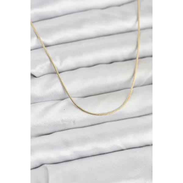 CM 14K Gold Renk Yılan Zincir Model Kadın Kolye