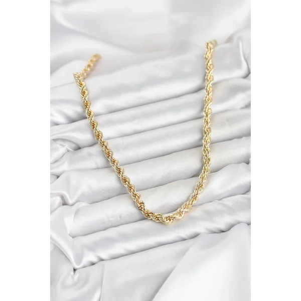 CM Burgu Model Gold Renk Pirinç 60 cm Kadın Kolye