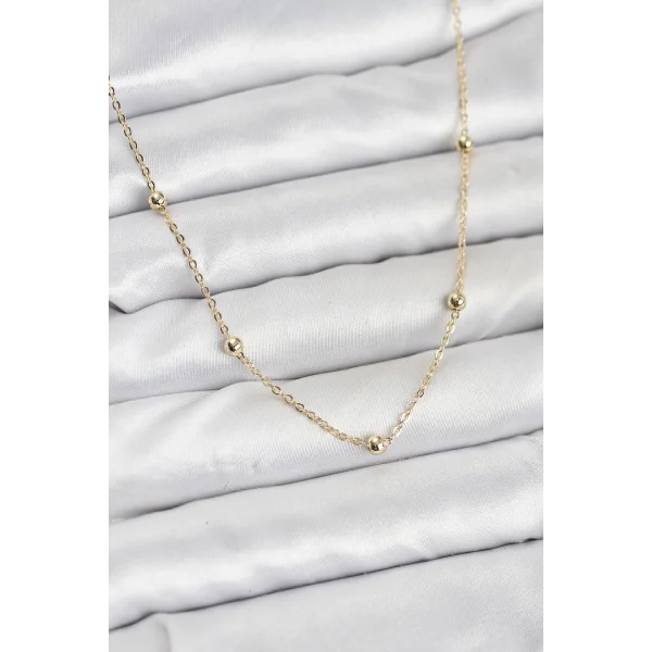 CM Gold Renk Top Zincirli Kadın Kolye