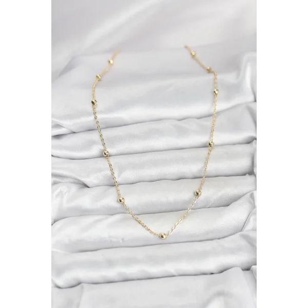 CM Gold Renk Top Zincirli Kadın Kolye