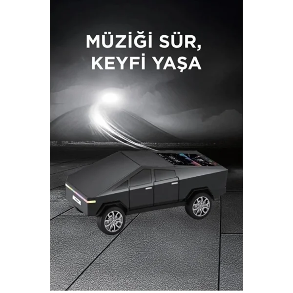 D68 Cyber Model Araba Tasarımlı Bluetooth Hoparlör 15w Güçlü Ses Rgb Led /tws/usb Siyah