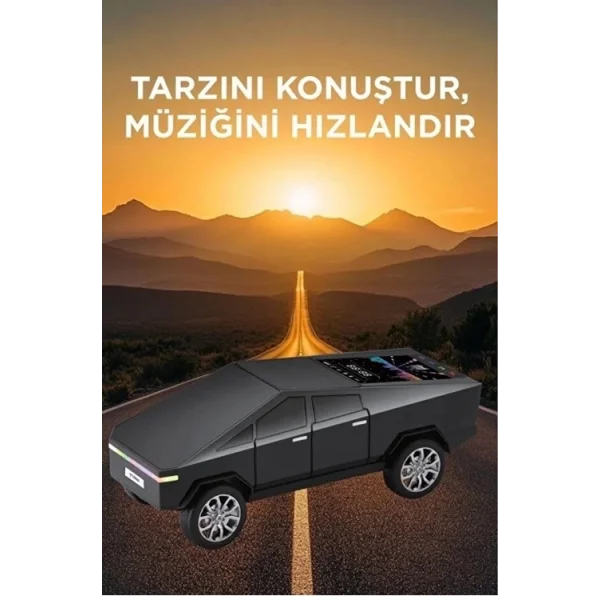 D68 Cyber Model Araba Tasarımlı Bluetooth Hoparlör 15w Güçlü Ses Rgb Led /tws/usb Siyah