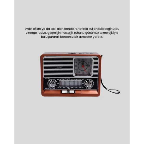 Dekoratif Vintage Radyo – Klasik Görünüm Modern Fonksiyon ve Uzun Ömürlü Kullanım