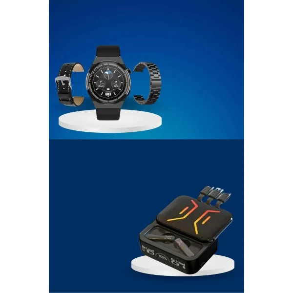 Dijital Göstergeli Bluetooth Kulaklık ve Bildirim Görebilen Akıllı Saat Alarm ve Titreşim