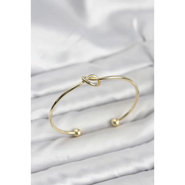 Düğüm Model Pirinç Gold Renk Kadın Bileklik