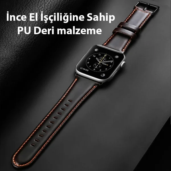 Dux Ducis Apple Watch 42/44/45MM için Business Deri Kayış Kordon-(5775)