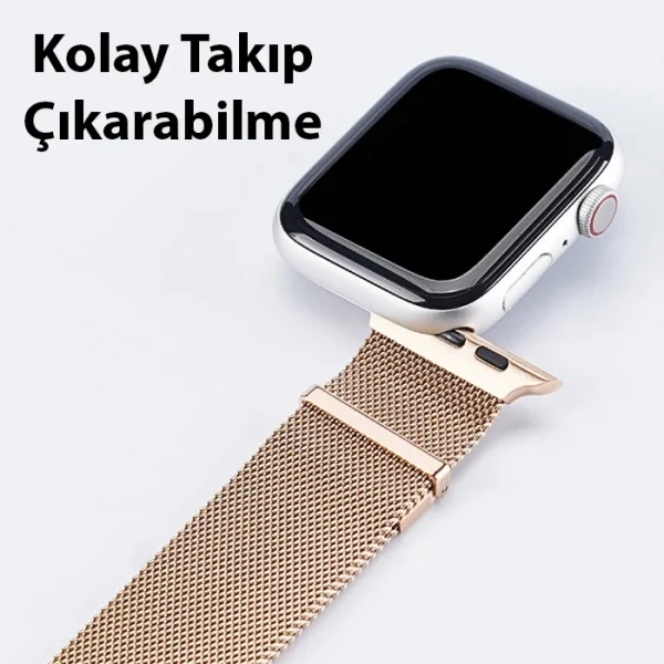 Dux Ducis Apple Watch 42/44/45MM için Milanese Premium Milano Loop Kayış Kordon-(5775)