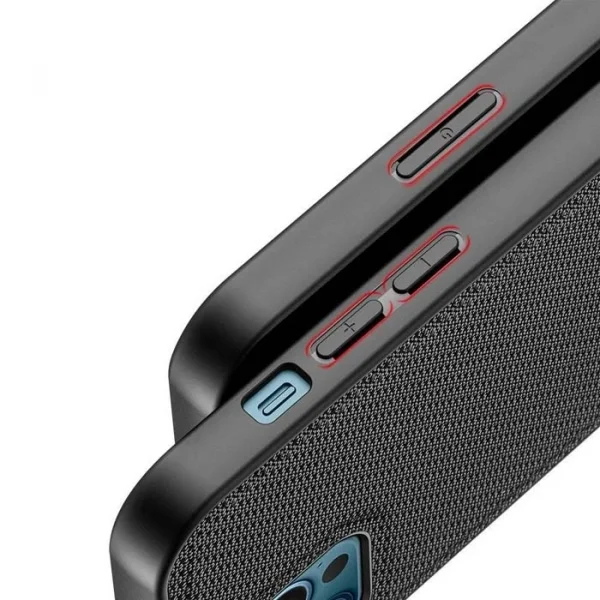 Dux Ducis Fino Serisi iPhone 12 Pro Max Kılıf Premium Dokuma Silikon Kılıf-(5775)