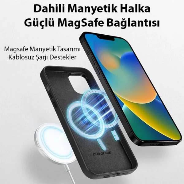 Dux Ducis Grit Series iPhone 14 6.1inç Premium MagSafe Uyumlu Kılıf-(5775)