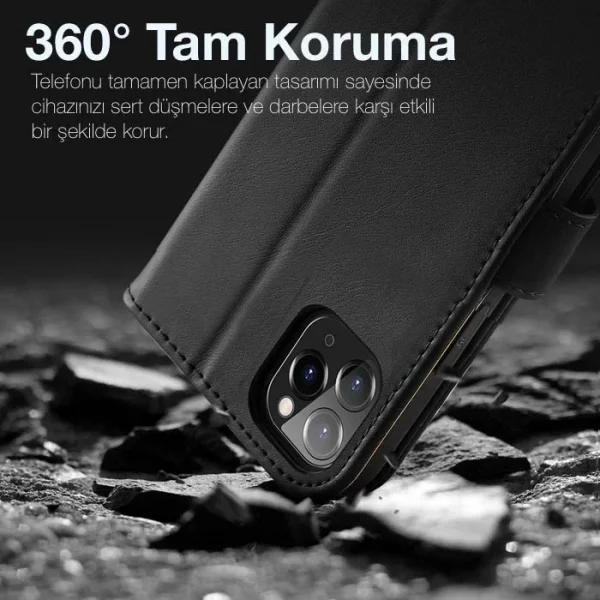 Dux Ducis iPhone 11 Pro Max Kılıf Mıknatıslı Cüzdanlı Deri Kılıf Hivo Series-(5775)