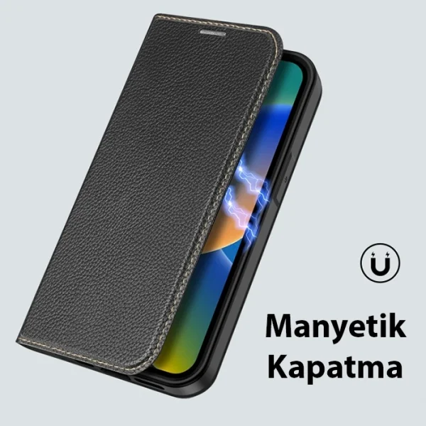 Dux Ducis iPhone 14 Plus 6.7 Kılıf Skin X PU Deri Manyetik Kapaklı Kılıf Magnetic Folio Case-(5775)