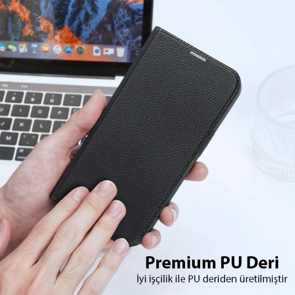 Dux Ducis iPhone 14 Plus 6.7 Kılıf Skin X PU Deri Manyetik Kapaklı Kılıf Magnetic Folio Case-(5775)