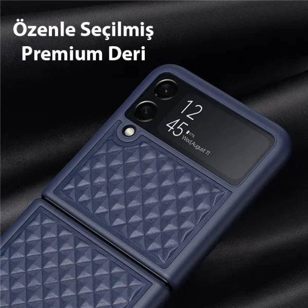 Dux Ducis Venice Series Samsung Galaxy Z Flip4 5G için Premium Deri Kılıf-(5775)