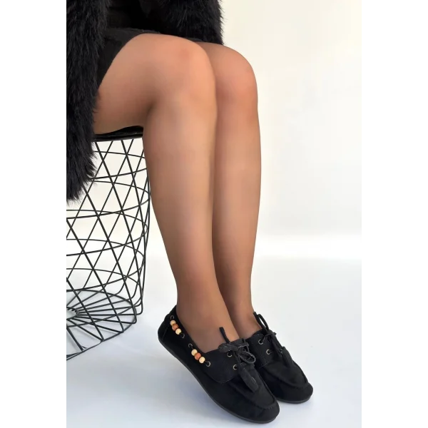 Elora Siyah Süet Babet