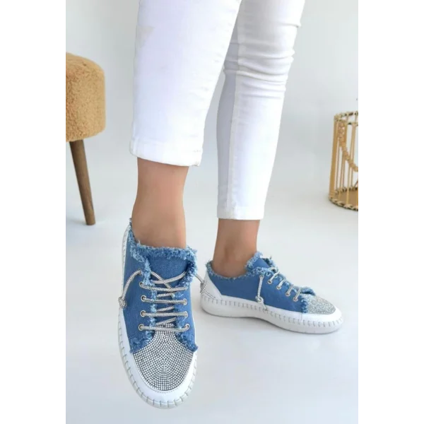 Enber Mavi Kot Bağcıklı Spor Ayakkabı