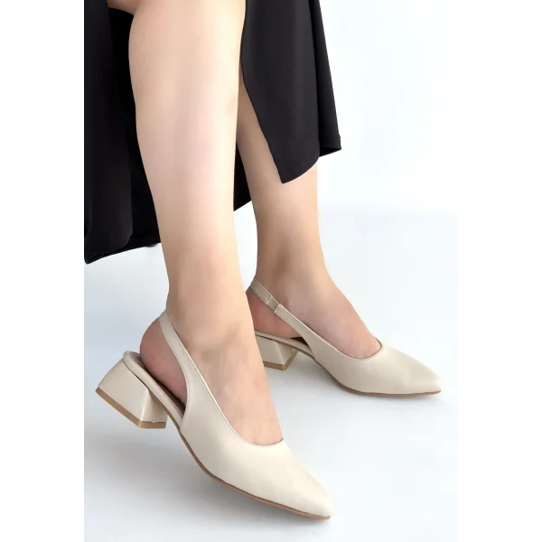 Evia Bej Cilt Topuklu Ayakkabı