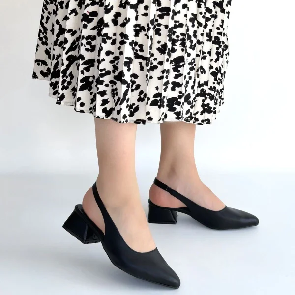 Evia Siyah Cilt Topuklu Ayakkabı