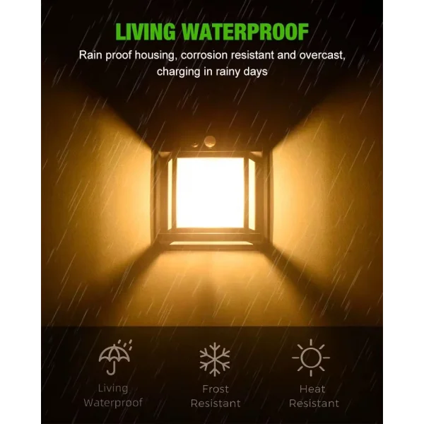 Fithome Or-228 Hareket Sensörlü Su Geçirmez Solar Bahçe Aydınlatma Duvar Lambası