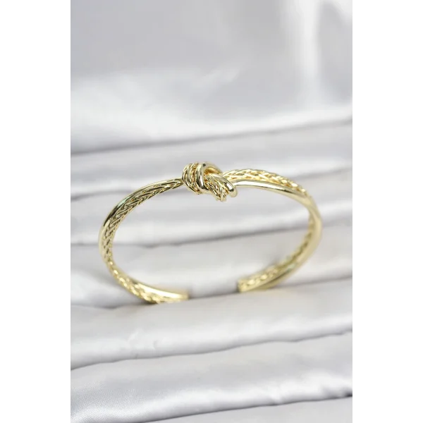 Gold Renk Düğüm Model Pirinç Kadın Bileklik