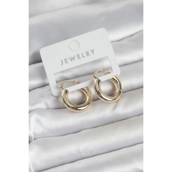 Gold Renk Pirinç Halka 20 mm Kadın Küpe