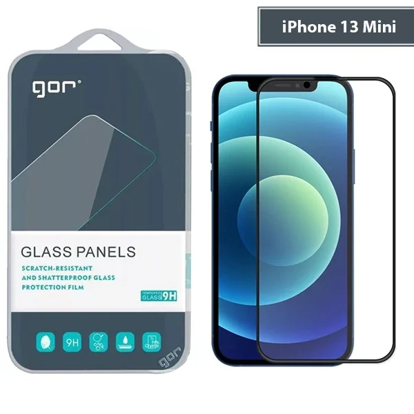 GOR iPhone 13 Mini 5.4 9D Hardening Tempered Full Cam Ekran Koruyucu-(5775)