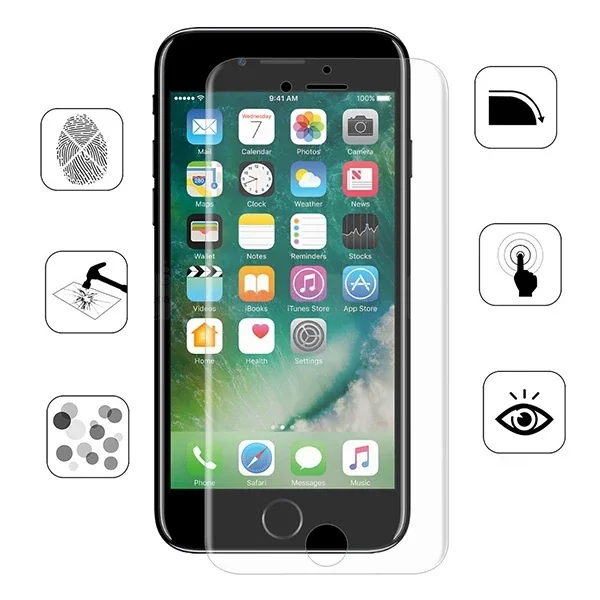 GOR İPhone 8 Plus-7 Plus HD Ekran Koruyucu Jelatin 5 Adet Set-(5775)