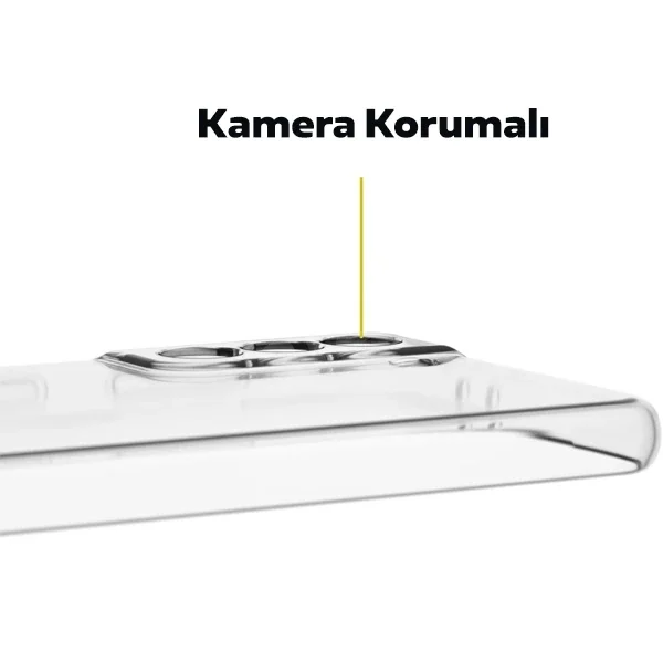 GOR Samsung Galaxy S21 Kılıf Kamera Korumalı Şeffaf Silikon Kılıf-(5775)
