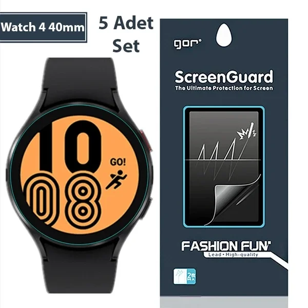 Gor Sm Galaxy Watch 4 40mm Darbe Emici Ekran Koruyucu 5 Adet Set-(5775)