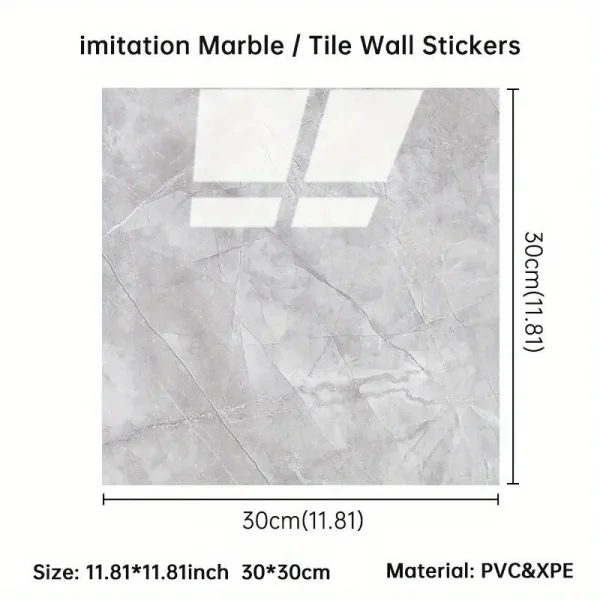 Gri Mermer Desen Duvar Sticker (30*30)