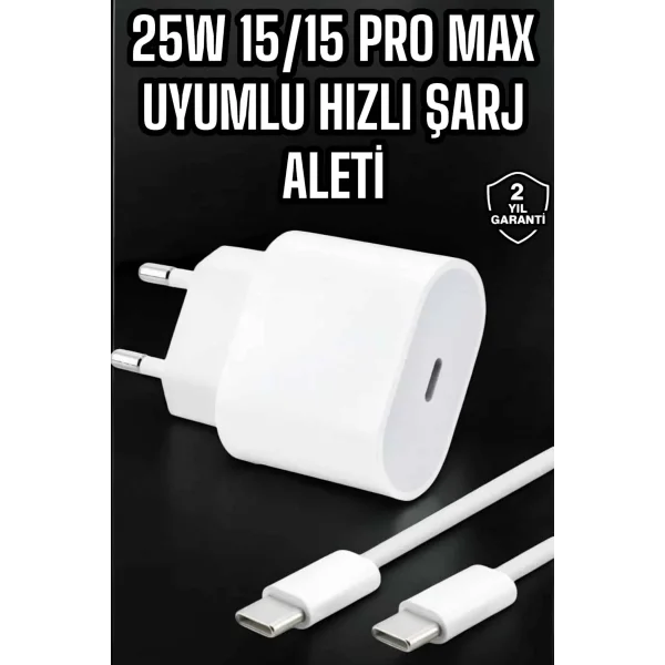 Güç Adaptörü ve Kablosu Şarj Aleti 15/15 Pro Max Uyumlu Hızlı Şarj