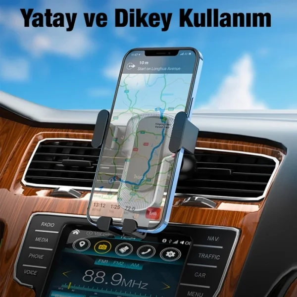 HOCO CA103 Gravity Araç Havalandırma Bölmesi Yerçekimi Araba Telefon Tutucu-(5775)