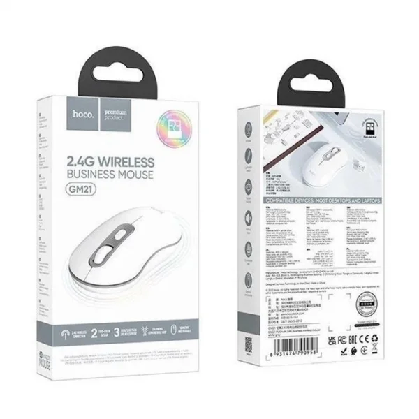 HOCO GM21 Platinium 1600dPi 2.4G Bluetooth Kablosuz Optik Mouse-(5775)