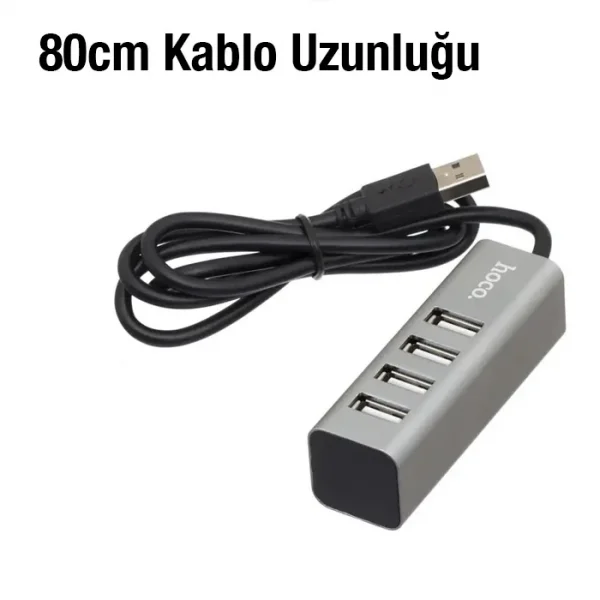 HOCO HB1 80cm Kablolu 4 Portlu USB Çoğaltıcı HUB Adaptör-(5775)