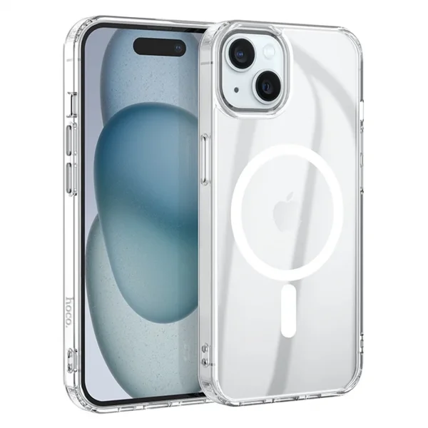 Hoco iPhone 15 Anti-Fall Darbe Önleyici Airbag Manyetik Magsafe Silikon Kılıf-(5775)