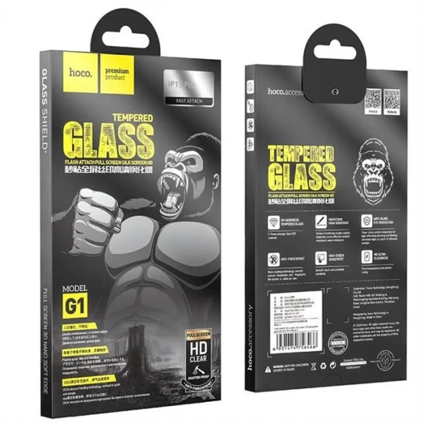 HOCO iPhone 15 Pro Full Screen HD Tempered Kırılmaz Cam Ekran Koruyucu-(5775)