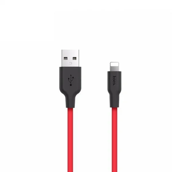 HOCO X21 USB to iPhone Lightning 2A Silikon Hızlı Şarj ve Data Kablosu-(5775)