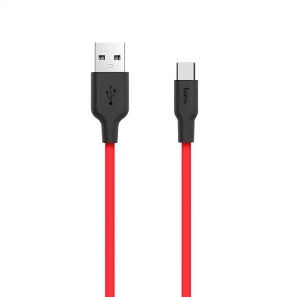 HOCO X21 USB to Type-C 3A Silikon Hızlı Şarj ve Data Kablosu-(5775)