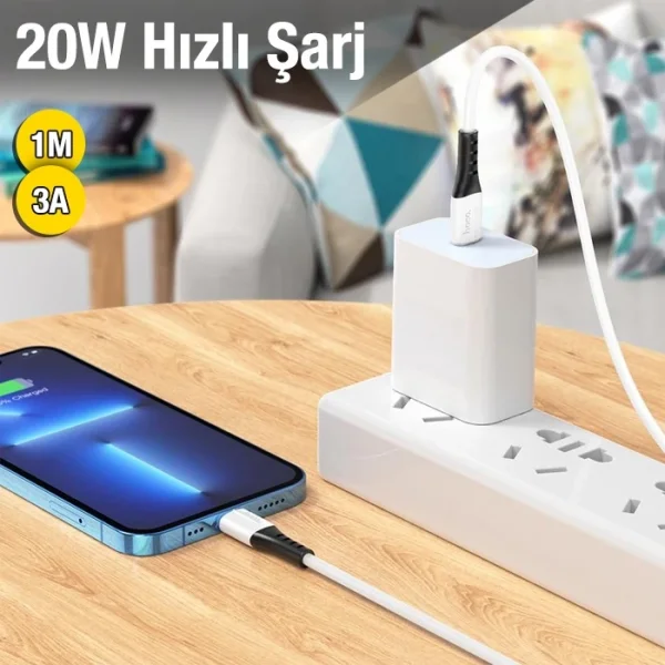 HOCO X82 20W Type-C to Lightning iPhone Hızlı Şarj Kablosu Data Kablosu-(5775)