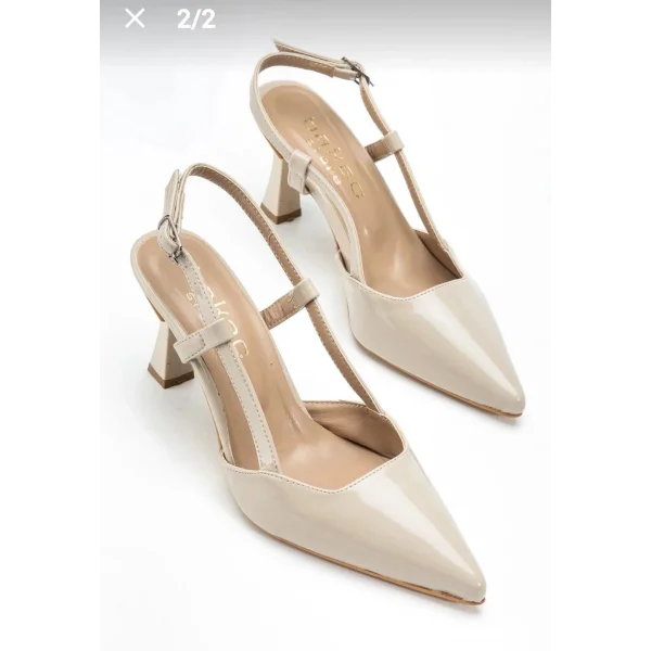 Hoost Bej Rugan Topuklu Ayakkabı