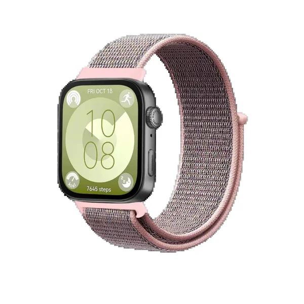 Huawei Fit 4 Hasırlı Cırtcırtlı Kordon - Pembe-(5796)