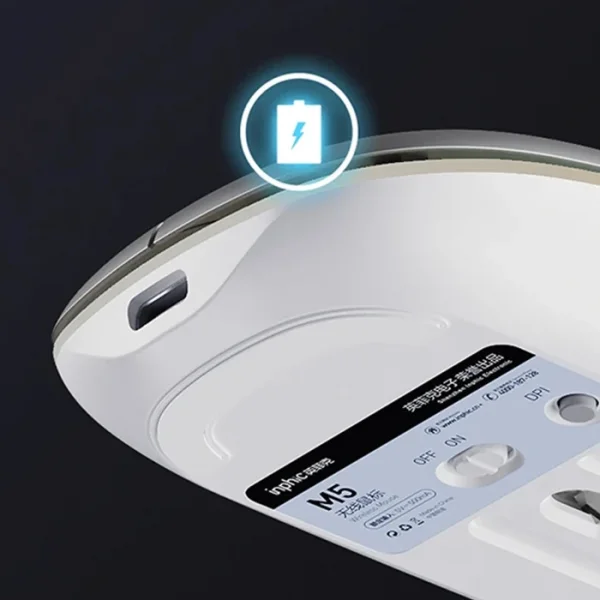 İNPHİC M5 Kablosuz Fare Şarj Edilebilir Sessiz Kullanım 2.4G Işıklı USB Mouse-(5775)