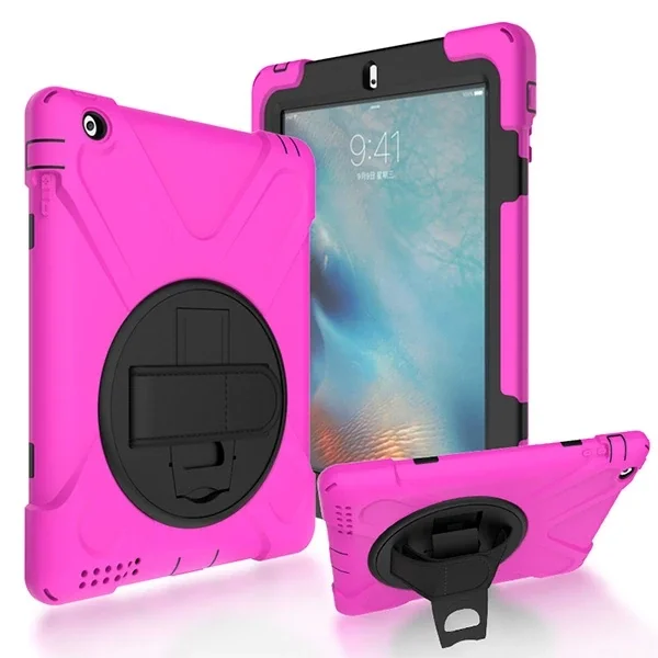 İPad 2/İPad 3/İPad 4/Shockproof 3 Katmanlı Standlı Zırh Kılıf-(5775)