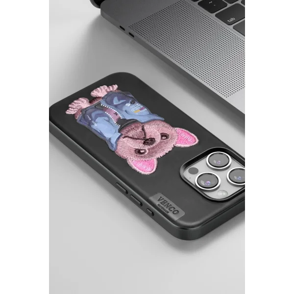 iPhone 11 Cute Desenli Kapak - Siyah-(5796)
