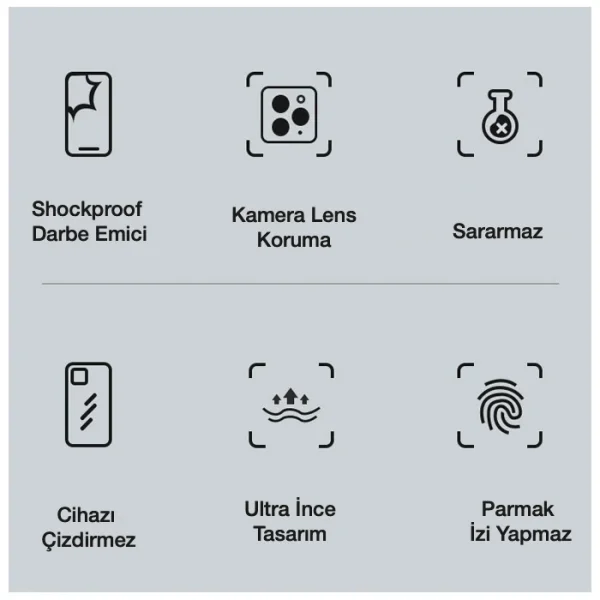 iPhone 12 6.1inç Gold Çerçeve Kamera Korumalı Silikon Bumper Kılıf-(5775)