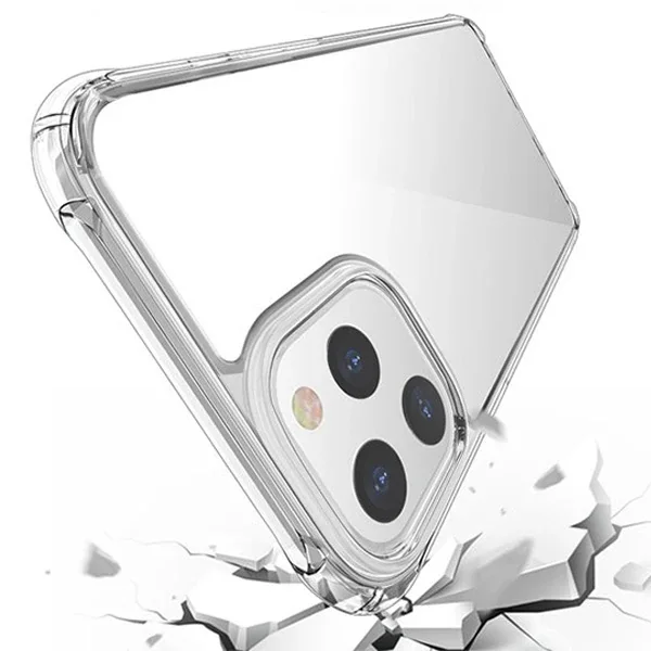 İPhone 12 Pro Max 6.7 Anti-Drop Silikon Kılıf Shockproof Şeffaf  kılıf-(5775)