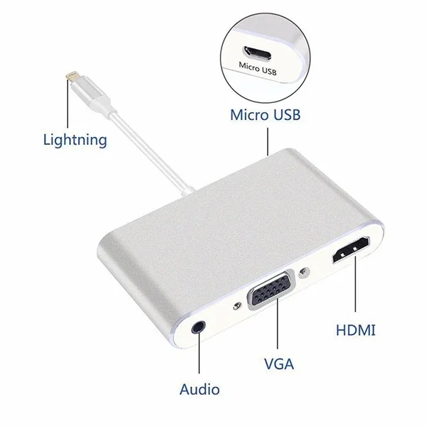 İPhone İPad P32 Hdmi Vga Av Audio Dönüştürücü Adaptör-(5775)