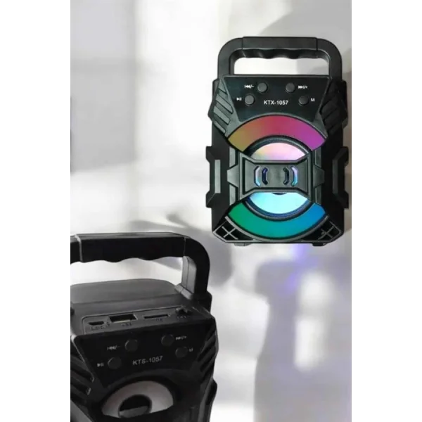 Işıklı Bluetooth Hoparlör Müzik ve Renkli Işık Taşınabiilir